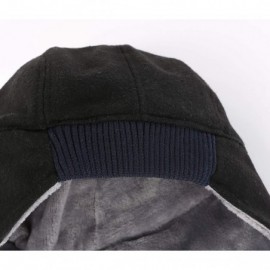 Skullies & Beanies Mens Fleece Lined Thermal Skull Cap Beanie with Ear Covers Winter Hat - Black - CA18IMZQU5A $13.62