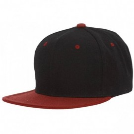 Baseball Caps Vintage Snapback Cap Hat - Maroon Black - CR116MYW891 $10.84