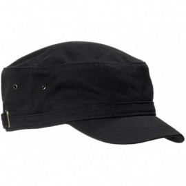 Baseball Caps Short Bill Cadet Cap (BA501) - Black - CF11M9BJJYD $10.78