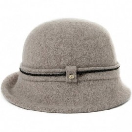 Bucket Hats 1920 Vintage Cloche Bucket Hat Ladies Church Derby Party Fashion Winter 55-59CM - 00090_camel - CQ18ZUI99I4 $43.97