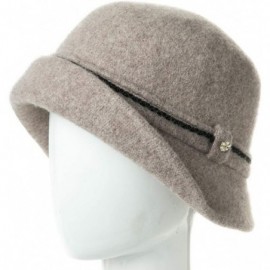 Bucket Hats 1920 Vintage Cloche Bucket Hat Ladies Church Derby Party Fashion Winter 55-59CM - 00090_camel - CQ18ZUI99I4 $26.05