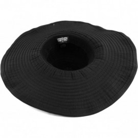 Sun Hats Women's Summer UPF 50+ Large Brim Floppy Beach Hat with Ribbon - Black - C312HI89L2V $25.75