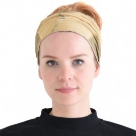 Headbands Womens Bandana Headband Headwrap - Mens Hippy Hair Band Japanese Boho Dread Wrap - Gray Beige - CG1192DYCYX $16.25
