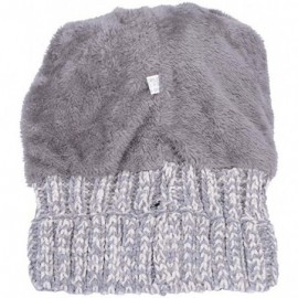 Skullies & Beanies Women Winter Beanie Hats Faux Fur Pom Pom Beanie Hat - Grey-m19 - C918XD84NI6 $12.31