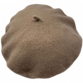 Berets French Casual Classic Solid Women Wool Beret Hat - Tan - CP18LCTQ8EG $11.31
