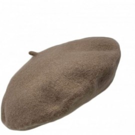 Berets French Casual Classic Solid Women Wool Beret Hat - Tan - CP18LCTQ8EG $11.31