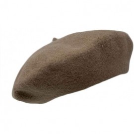 Berets French Casual Classic Solid Women Wool Beret Hat - Tan - CP18LCTQ8EG $11.31