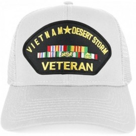 Baseball Caps Vietnam and Desert Storm Veteran Embroidered Patch Snapback Mesh Trucker Cap - White - C8189OKHQTK $22.94