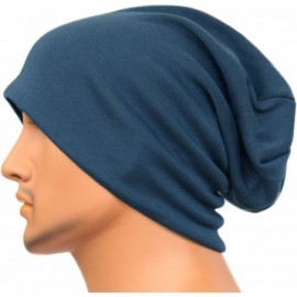 Skullies & Beanies Unisex Adult Summer Thin Slouch Beanie Long Baggy Skull Cap Stretchy Knit Hat Lightweight Cool - Blue - C7...