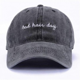 Baseball Caps Vintage Hat Bad-Hair-Day Embroidered Women-Baseball-Dad Hats Distressed - Black - CO18GZIA0UI $12.61