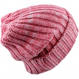 Skullies & Beanies Beanie Hats for Men Women-Baggy Knit Ski Warm Slouchy Cap - Style 3 Pink - CJ188REMMG0 $20.17