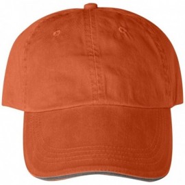 Baseball Caps Solid Low-Profile Sandwich Trim Pigment-Dyed Twill Cap (166) - Tangerine - CP113MH3197 $17.44