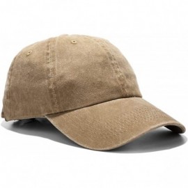 Baseball Caps Unisex Washed Dyed Cotton Adjustable Solid Baseball Cap - Dfh068-kakhi - CR18E4L7T90 $12.02