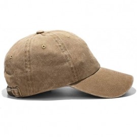 Baseball Caps Unisex Washed Dyed Cotton Adjustable Solid Baseball Cap - Dfh068-kakhi - CR18E4L7T90 $12.02