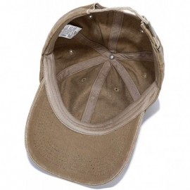 Baseball Caps Unisex Washed Dyed Cotton Adjustable Solid Baseball Cap - Dfh068-kakhi - CR18E4L7T90 $12.02