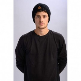 Skullies & Beanies Canadian-Made Unisex Acrylic Retro Tuque - Jet Black - CA18AYKMMLY $14.13