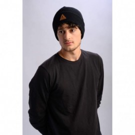 Skullies & Beanies Canadian-Made Unisex Acrylic Retro Tuque - Jet Black - CA18AYKMMLY $14.13