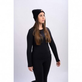 Skullies & Beanies Canadian-Made Unisex Acrylic Retro Tuque - Jet Black - CA18AYKMMLY $14.13