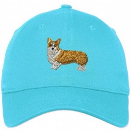 Baseball Caps Custom Soft Baseball Cap Pembroke Welsh Corgi Dog B Embroidery Twill Cotton - Aqua - C618SEIRQWK $10.30