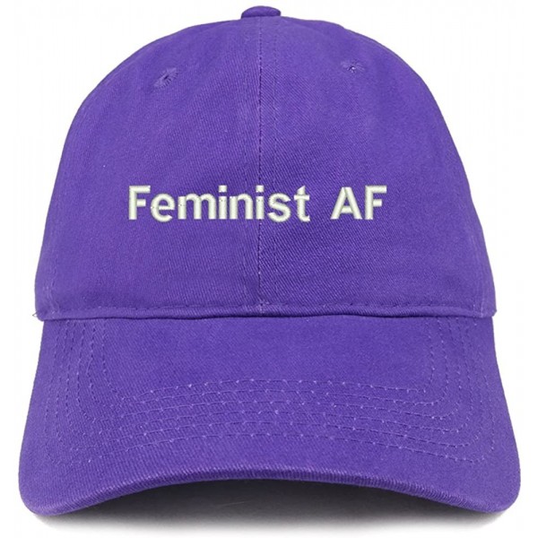 Baseball Caps Feminist AF Embroidered Soft Low Profile Adjustable Cotton Cap - Purple - CB18CSGMDYK $13.07