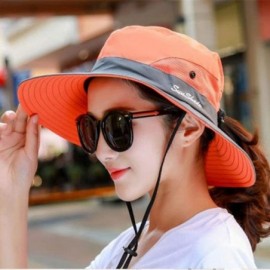 Sun Hats Outdoor UPF 50+ UV Sun Protection Waterproof Breathable Wide Brim Bucket Sun Hat for Men/Women - Orange - C7196N726M...