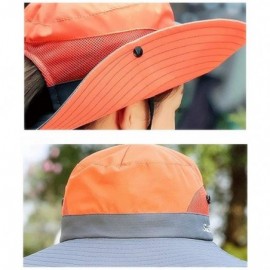 Sun Hats Outdoor UPF 50+ UV Sun Protection Waterproof Breathable Wide Brim Bucket Sun Hat for Men/Women - Orange - C7196N726M...