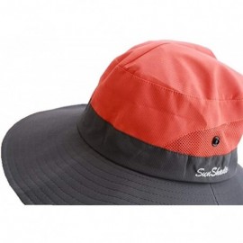 Sun Hats Outdoor UPF 50+ UV Sun Protection Waterproof Breathable Wide Brim Bucket Sun Hat for Men/Women - Orange - C7196N726M...