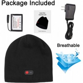 Skullies & Beanies Battery Rechargeable Heated Hat Winter Warm Cotton Unisex Powered Cap-Works 3-7 H - Black - CU18U90DDNK $6...