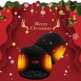 Skullies & Beanies Battery Rechargeable Heated Hat Winter Warm Cotton Unisex Powered Cap-Works 3-7 H - Black - CU18U90DDNK $6...
