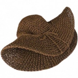 Sun Hats Women's Girl Foldable Wide Brim Summer Beach Sun Visor Hat Straw Hat Cap - C717YS0XOYR $10.60