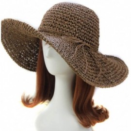 Sun Hats Women's Girl Foldable Wide Brim Summer Beach Sun Visor Hat Straw Hat Cap - C717YS0XOYR $10.60