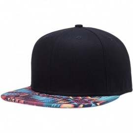 Baseball Caps Solid Flat Brim Hip Hop Adjustable Hat Stylish Snapback Baseball Cap - Pattern 7 - CU17Y0SDMKX $14.44