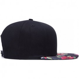 Baseball Caps Solid Flat Brim Hip Hop Adjustable Hat Stylish Snapback Baseball Cap - Pattern 7 - CU17Y0SDMKX $14.44