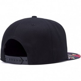 Baseball Caps Solid Flat Brim Hip Hop Adjustable Hat Stylish Snapback Baseball Cap - Pattern 7 - CU17Y0SDMKX $14.44
