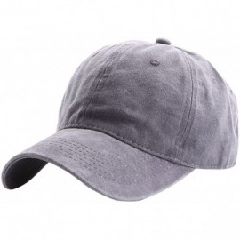 Baseball Caps Unisex Cotton Vintage Distressed Washed Adjustable Baseball Cap - Grey - CL18CSI2O7C $9.61