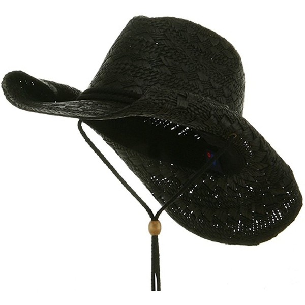 Cowboy Hats Ladies Toyo Straw Cowboy Hat - Black - CM12J22JUS1 $15.32