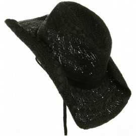 Cowboy Hats Ladies Toyo Straw Cowboy Hat - Black - CM12J22JUS1 $35.28