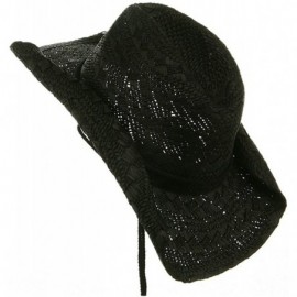 Cowboy Hats Ladies Toyo Straw Cowboy Hat - Black - CM12J22JUS1 $15.32