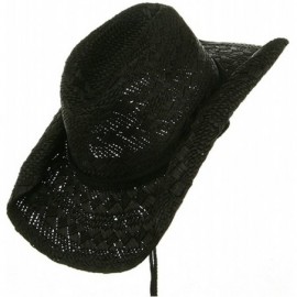 Cowboy Hats Ladies Toyo Straw Cowboy Hat - Black - CM12J22JUS1 $15.32