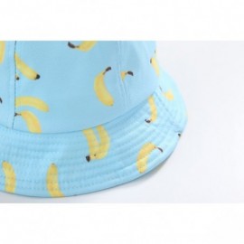 Bucket Hats Unisex Cute Print Bucket Hat Summer Fisherman Cap - Banana-blue - CA18DOTG0HZ $12.41