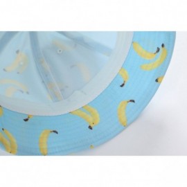 Bucket Hats Unisex Cute Print Bucket Hat Summer Fisherman Cap - Banana-blue - CA18DOTG0HZ $12.41