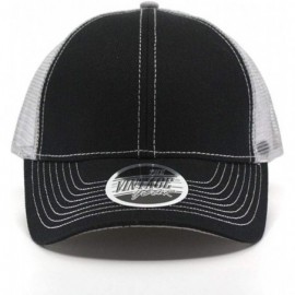 Baseball Caps Plain Two Tone Cotton Twill Mesh Adjustable Trucker Baseball Cap - Black/Black/Gray - CH186X690SO $9.90