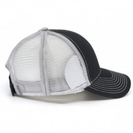 Baseball Caps Plain Two Tone Cotton Twill Mesh Adjustable Trucker Baseball Cap - Black/Black/Gray - CH186X690SO $9.90