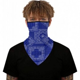 Balaclavas Women/Men Scarf Outdoor Headwear Bandana Sports Tube UV Face Mask for Workout Yoga Running - Square Blue - C7198KT...