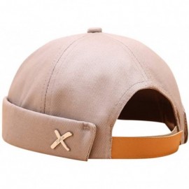 Berets Fashion Docker Leon Harbour Mechanic Hat Watch Cap Breathable Retro Brimless Beanie Hat Unisex - Khaki - CV18U09NQ8T $...