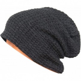 Skullies & Beanies Unisex Beanie Hat Slouchy Knit Cap Skullcap Baggy Crochet Style 1004 - Darkgrey - CW128MYV8HB $18.95