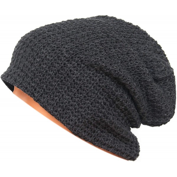 Skullies & Beanies Unisex Beanie Hat Slouchy Knit Cap Skullcap Baggy Crochet Style 1004 - Darkgrey - CW128MYV8HB $12.81