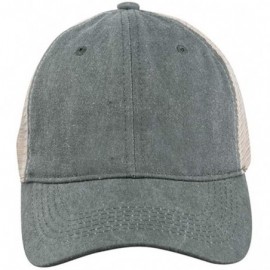 Baseball Caps Natueal Mesh Baseball Cap Unisex Washed Pigment Dyed Low Profile Hat - Olive - CS1926Y7ITW $10.19