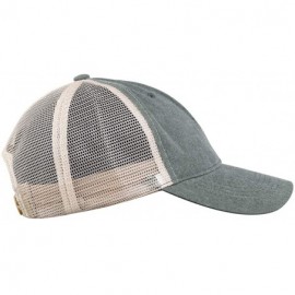 Baseball Caps Natueal Mesh Baseball Cap Unisex Washed Pigment Dyed Low Profile Hat - Olive - CS1926Y7ITW $10.19