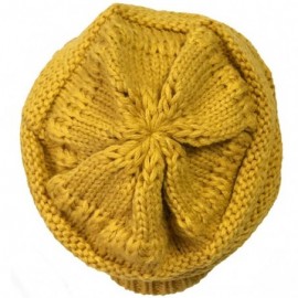 Skullies & Beanies Winter Thick Knit Beanie Slouchy Beanie for Men & Women - Yellow - CG11VHKK5XV $12.49